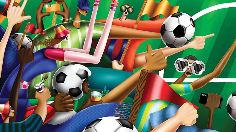 Artwork by Darien Birks, USA, created for Visa’s Reimagine FIFA World Cup 2026 collaboration.