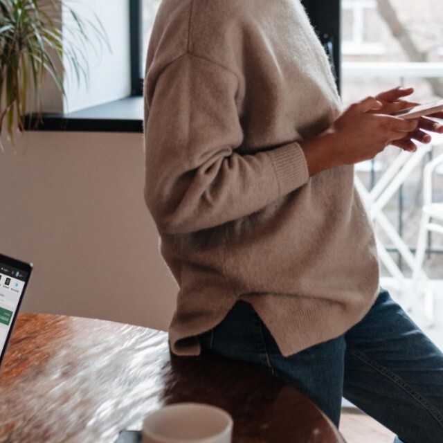 person using phone