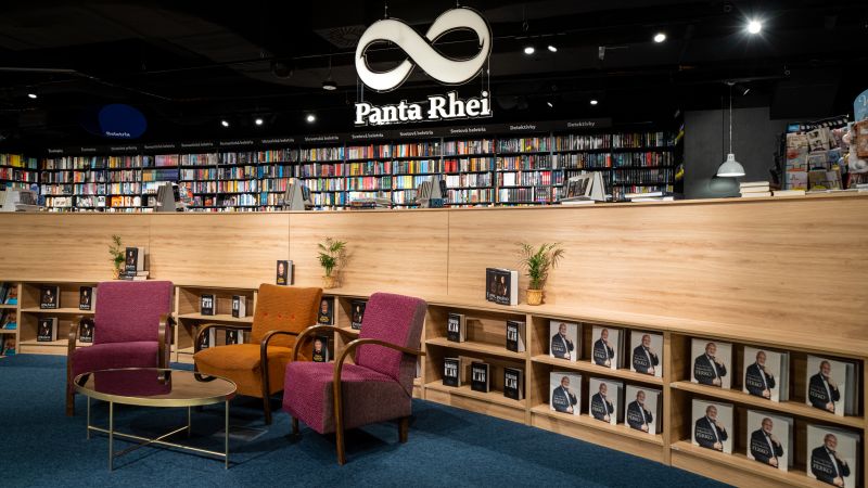 book shop panta rhei with places to sit