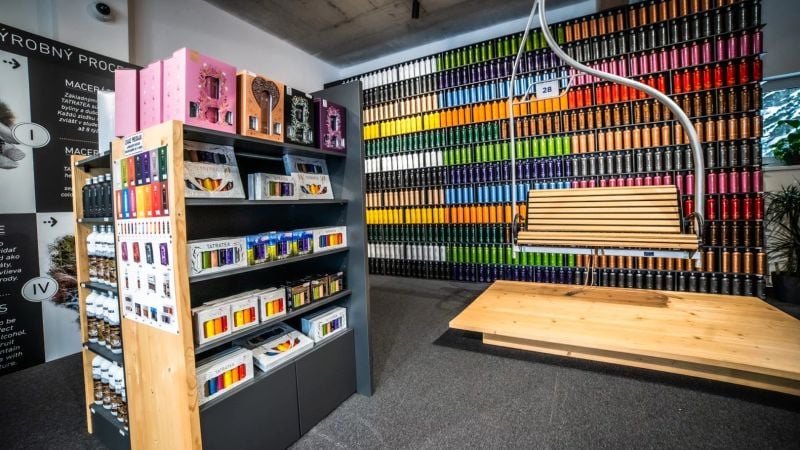 tea shop with products on shelfs